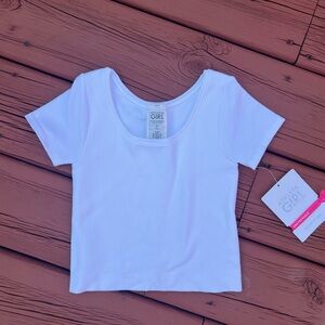 Athleta girl rise above rib crop tee